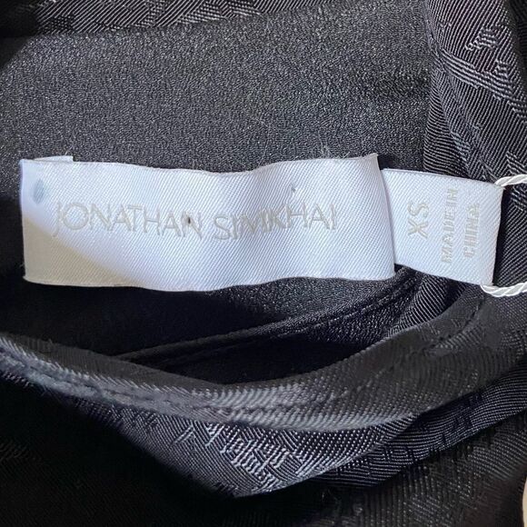 NWT Jonathan Simkhai Kinsley Blouse Black Top Size XS - Picture 10 of 12